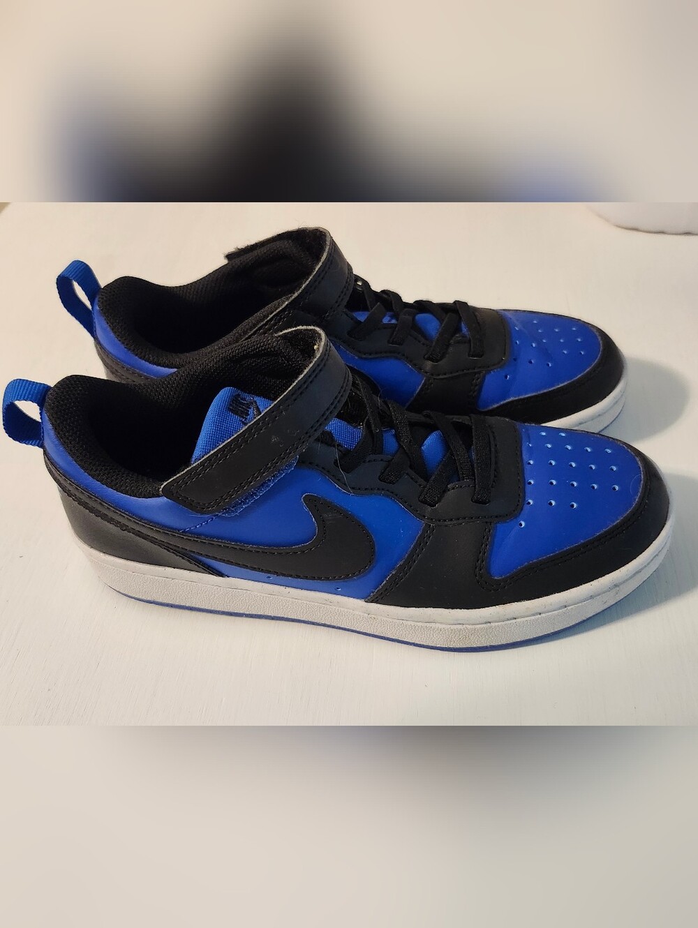 Nike Kids Blue and Black Court Borough Low Recraft 3Y Boys Shoes